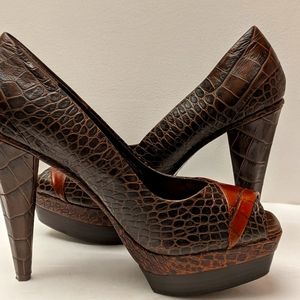 Max Studio SZ 9 Randy Crocodile platform pumps